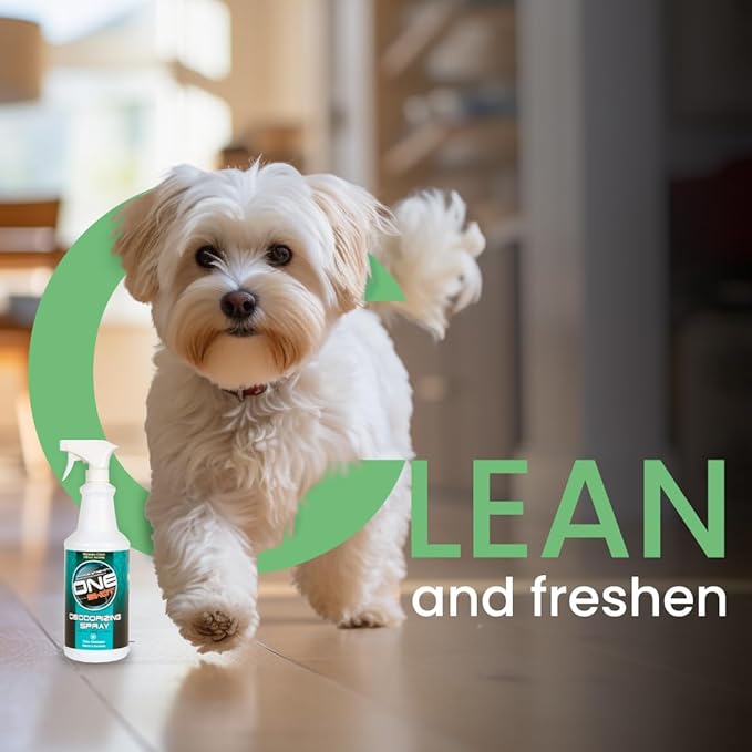 Best Shot ONE SHOT Deodorizing Spray, Versatile Pet Odor Eliminator Spray, Alcohol-free and Fabric-safe, Deodorizing Spray for Horses, Dogs, and Cats, Herbal Mint Fragrance, 32 Oz.