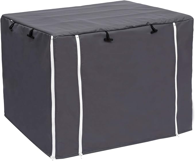 Dog Crate Cover for Wire Crates, Heavy Nylon Durable Waterproof Windproof Pet Kennel Cover Indoor Outdoor Protection - Cover only - Dark Grey - M
