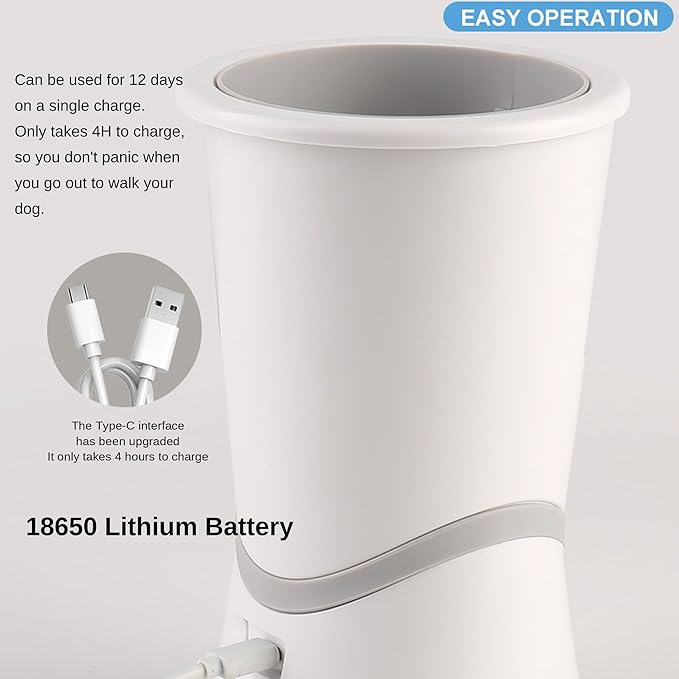 Automatic Paw Washer with Silicone Bristles - Electric Paw Cleaner Cup for Muddy Claws, Portable Pet Feet Washer with USB Charging, Designed for Small to Medium Cats & Dogs