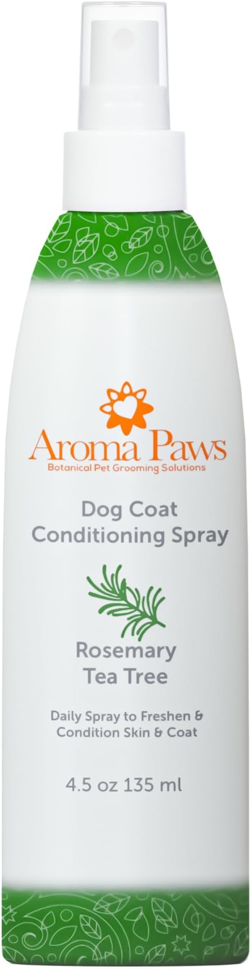 Scented Dog Coat Spray – Cleansing, Conditioning, Moisturizing – Toxin Free, Healthy Ingredients – Aromatic Grooming Puppy Spray – Loosens Knots, Tangles – 4.5 Oz., Rosemary Tea Tree