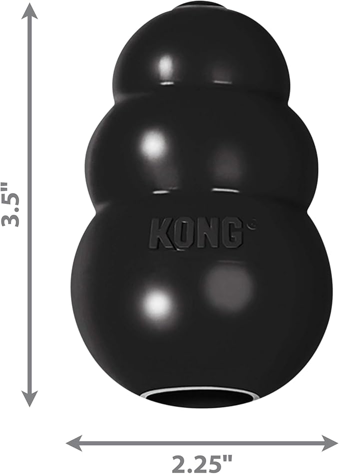 KONG Extreme Dog Toy - Fetch & Chew Toy - Treat-Filling Capabilities & Erratic Bounce for Extended Play Time Most Durable Natural Rubber Material - for Power Chewers - for Medium Dogs