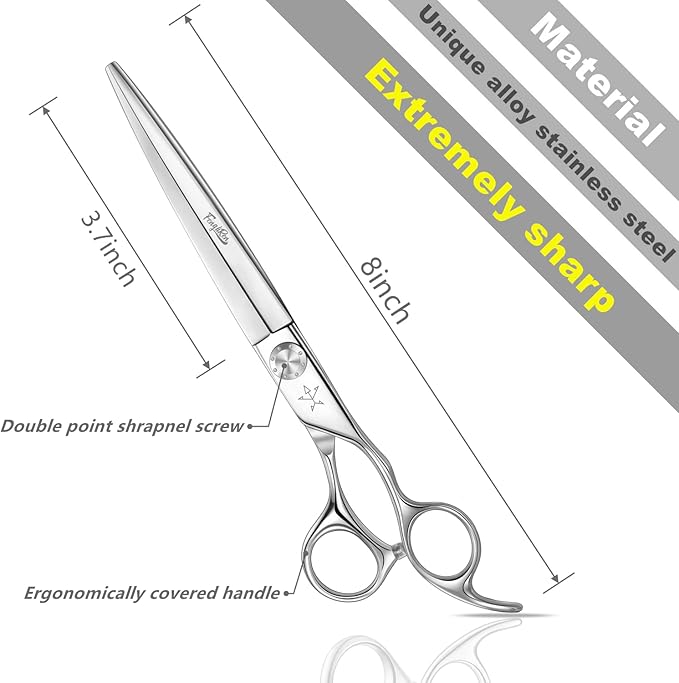High-end Professional Dog Grooming Scissors Pet Grooming Shears 7.5 Inch Extremely Very Sharp Made Of Advanced Stainless Steel Alloy By Hand For Dog Cat Other Animals And Horse Breeder