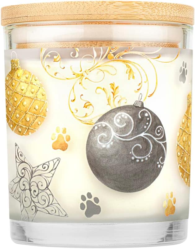 Pet House Candles for Pet Odor Natural, Plant-Based Soy Candle, Clean Burning, Long Lasting, Pet Friendly Candle for Home, Silver & Gold