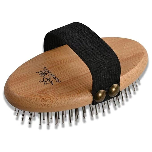 Bamboo Palm Ball Pin Brush for Small Dog & Cat Grooming Massaging Shedding and Bath Metal Pin Pets Tools