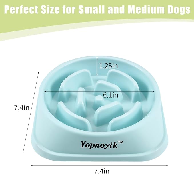 2 Pack Slow Feeder Dog Bowls for Healthy Eating, Non-Slip and Anti-Choking Design, Reduces Bloating & Overeating for Small & Medium Dogs and Cats, Easy to Clean