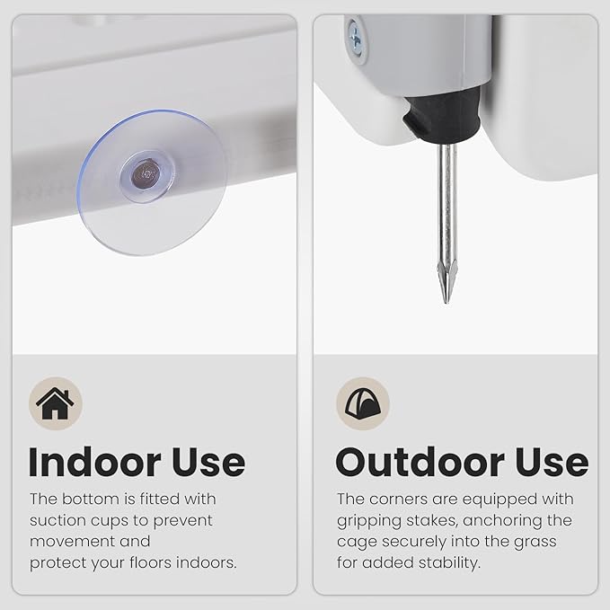 Dog Playpen 6-Panel 24" | Safe & Secure Indoor/Outdoor Pet Fence | Folding & Portable | 35 x 35 x 24IN, Ideal for Small to Medium Dogs | Easy to Clean （White）