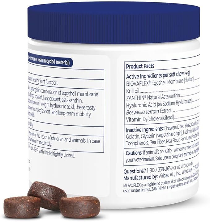 Advanced Joint Support Supplement for Medium Dogs - Hip and Joint Support - Dog Joint Supplement - Hip and Joint Supplement Dogs - 60 Soft Chews (by Virbac)