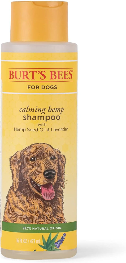 Burt's Bees for Pets Calming Dog Shampoo With Hemp Seed Oil and Lavender - 95% Natural Origin Formula, Gentle and Best for Dogs, 16 oz