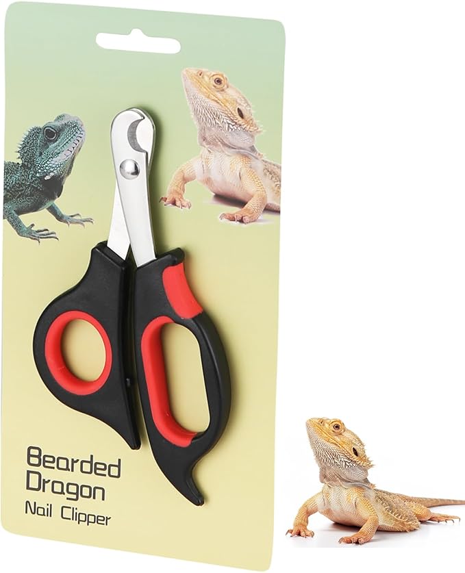 Bearded Dragon Nail Clippers,Stainless Steel Bearded Dragon Toe Nail Clippers with Precise Angled Edges (Reddish Black)