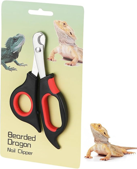 Bearded Dragon Nail Clippers,Stainless Steel Bearded Dragon Toe Nail Clippers with Precise Angled Edges (Reddish Black)