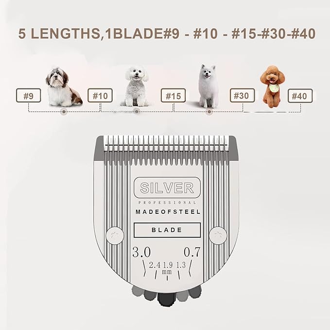 5 in 1 Replacement Blades Compatible with Wahl Bravura .Chromado，Creativa，Figura Dog Clippers for Dogs Grooming-(3PC)