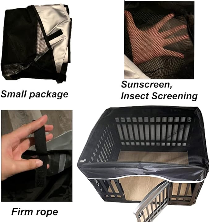 Dog Playpen Pet Playpen Mesh Fabric Top Cover- Sun Protection，Pet Cover for Dog Playpen for Indoor/Outdoor Use, 36" *36”