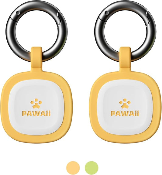 Pawaii Fluorescent QR Code Pet ID Tag, Glow in The Dark Durable Silent Silicone Pet ID Tag, Scan QR Receive Instant Pet Location Alert Email, Designs for Cat or Dog, 1Pack (Orange)