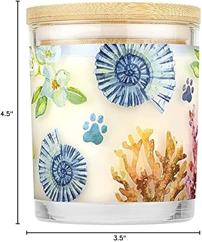 One Fur All Pet House Candle 2 Pack - Plant-Based/Soy Candle - Clean Burning Scented Candles, Long Lasting Pet Odor Candle for Home - Mediterranean Sea