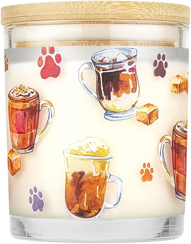One Fur All Pet House Candle 2 Pack -Plant-Based/Soy Candle - Clean Burning Scented Candles, Long Lasting Pet Odor Candle for Home - Caramel Latte