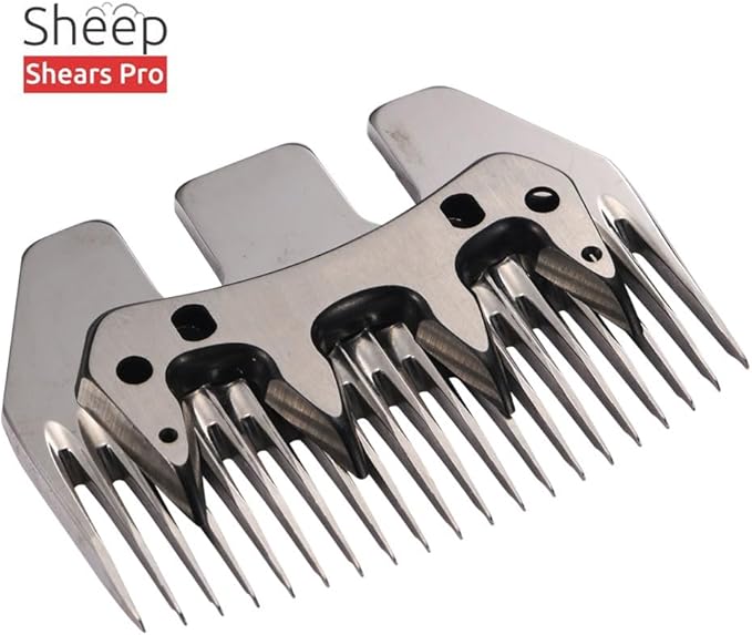 Clipper Blades 20 Tooth Straight Blade Replacement Universal Show Goats Cutter Blades Set with 2 x Sheep Clipper Oil Lubricant Bottles 6.8 Fl OZ (200ml)