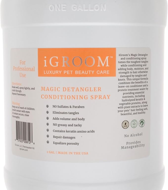 iGroom Magic Detangling Dog Conditioning Spray, Luxury Pet Beauty Care, Protein Sealer, Condition and Moisturize, Made in USA, 1gal