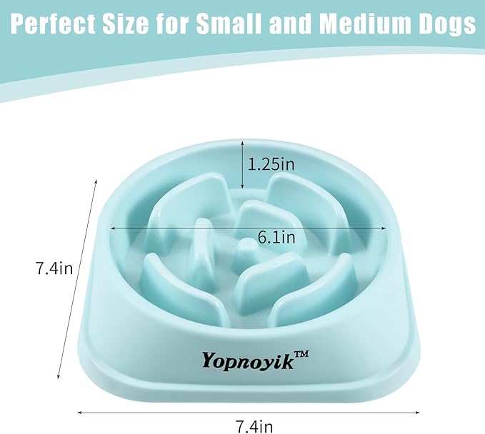 Slow Feeder Dog Bowls for Healthy Eating, Non-Slip and Anti-Choking Design, Reduces Bloating & Overeating for Small & Medium Dogs and Cats, Easy to Clean