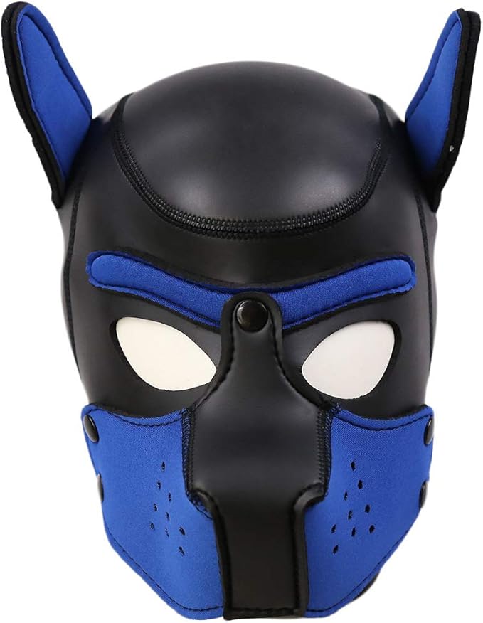 Neoprene Puppy Hood Camo Full Face Mask Cosplay Costume Dog Head Masks