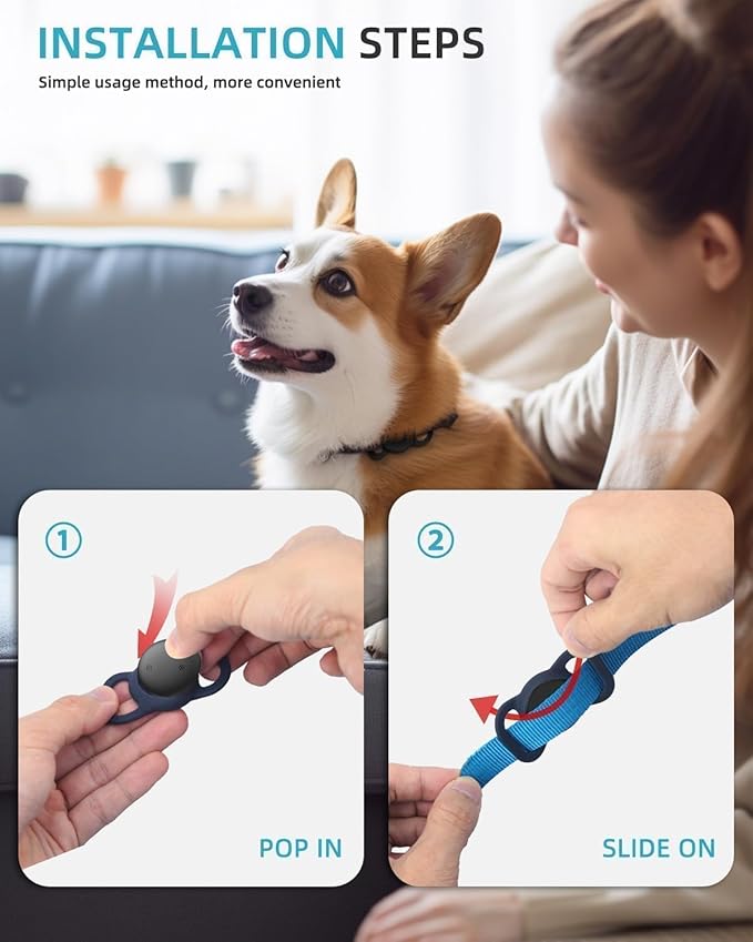 VB GPS Tracker for Dogs (1 Pack), Mini GPS Cat Tracker, Smart Pet Activity Tracker (iOS Only), No Monthly Fee, Compatible with Apple Find My, Anti-Lost, Finder Tag for Vehicles/Pets/Kids/Items