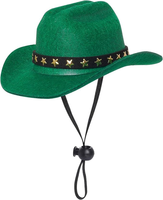 choyaxo Pet Cowboy Costume Cosplay Cap Halloween Costumes for Dogs Cat Pet Party Decoration Mini Cowboy Hat (Green, Small)