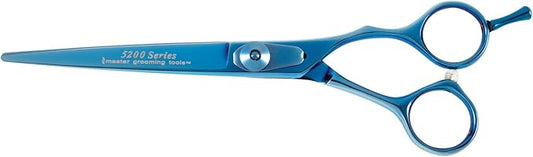 Master Grooming Tools 5200 Blue Titanium Shears — High-Performance Shears for Grooming Dogs - Straight, 6½"