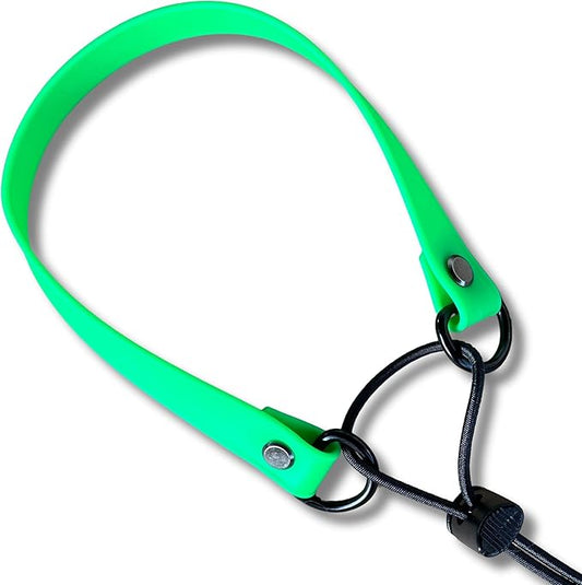 Waterproof E-Collar Replacement Strap Dog Collar for Invisible Fence/ecollar - Easy On Bungee (3/4" Wide, Bright Green)