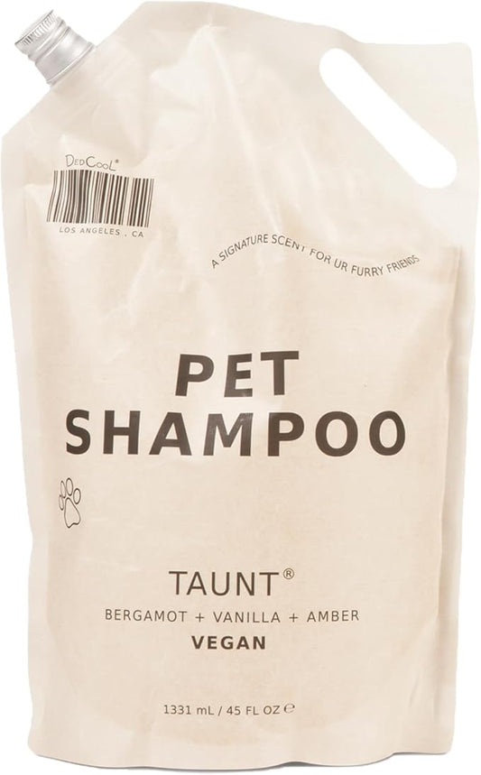 DedCool Pet Shampoo (01 Taunt, Refill 45 OZ) Tear-Free, for Sensitive Skin, Hypoallergenic, Dry Skin & Itch Relief, Deodorizing Shampoo & Conditioner for Dogs & Cats, Vegan, Clean, Non-Toxic