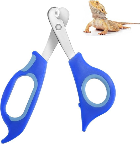 Bearded Dragon Nail Clippers,Stainless Steel Bearded Dragon Toe Nail Clippers with Precise Angled Edges (Blue)