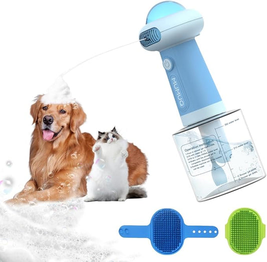 Electric Dog Shampoo Dispenser, IPX7 Automatic Dog Soap Dispenser, Soap Frother Dogs Grooming with Brush for Dogs and Cat Bathing, Shampoo Foamer Pet Bath Supplies, Bathroom, Kitchen Sink
