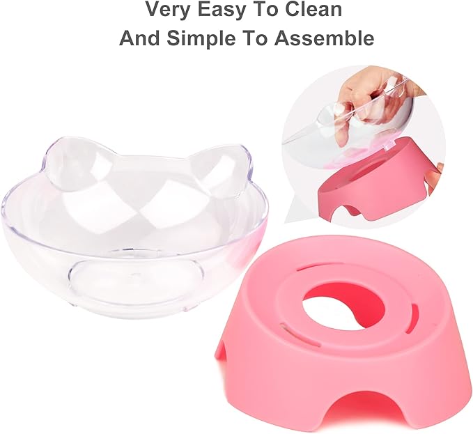 MILIFUN Raised Cat Food Bowls with Stand, Cat Dishes for Food or Water, Tilted Bowl, Pet Dish with Stand