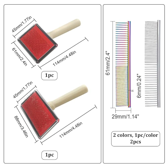 CHGCRAFT 4 Styles Macrame Fringe Comb Set Stainless Steel Metal Combs Macrame Tassel Brush for DIY Macrame Plant Hangers Wall Hangings for Dogs Cats Pets Hair Removing Knots