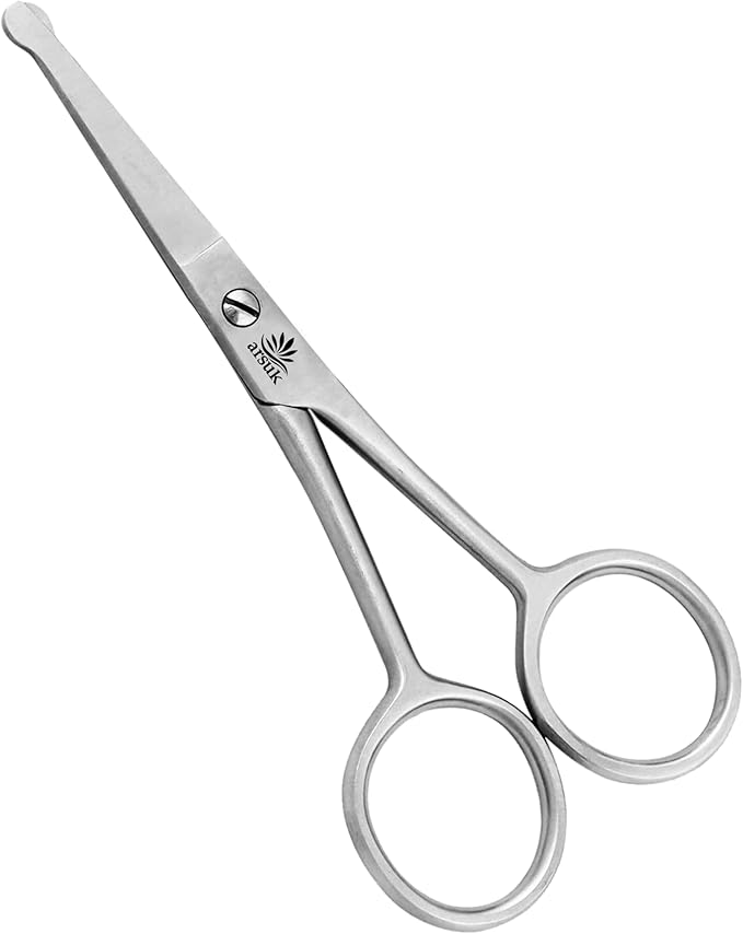 ARSUK Dog Grooming Scissors with Rounded Tip – 4.5" Safety Scissors for Face, Paw, Nose, Ear Hair – Stainless Steel Small Pet Trimmer for Cats, Dogs, Puppies – Safe for Sensitive Areas
