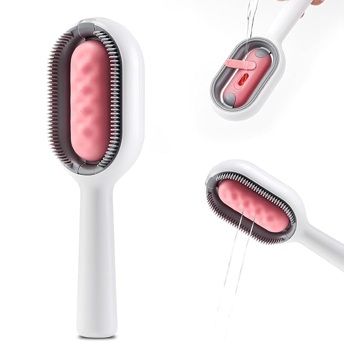 Cat Cleaning Brush,Pet Grooming Cleaning Brush,Self Cleaning Slicker Brushes for Shedding and Removes Loose Undercoat,Pet Hair Removal Comb with Water Tank,Wet Cat Brush