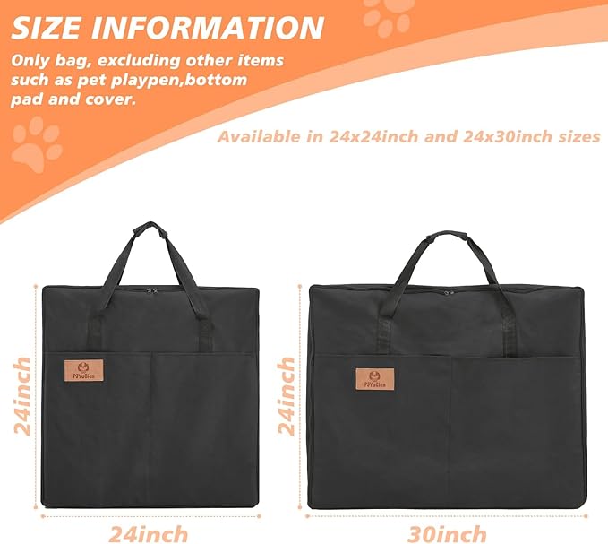 PJYuCien Dog Playpen Storage Bag, Suitable for 24"x24" Foldable Exercise Pet Playpen, Dog Fence, Oxford Cloth Fabric, Waterproof and Moisture-Proof