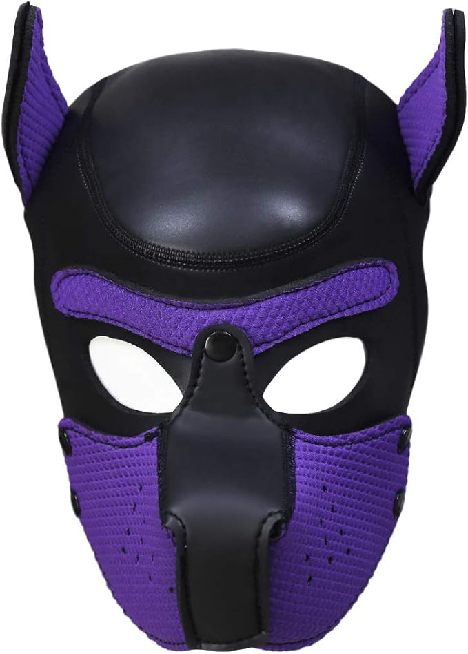 Neoprene Puppy Hood Camo Full Face Mask Cosplay Costume Dog Head Masks
