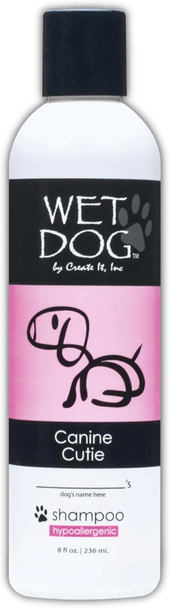 Wet Dog Canine Cutie All-Natural Organic Oatmeal Sensitive Skin Shampoo for Female Dogs, Moisturizing Detangling Deshedding Hypoallergenic for Itchy Skin