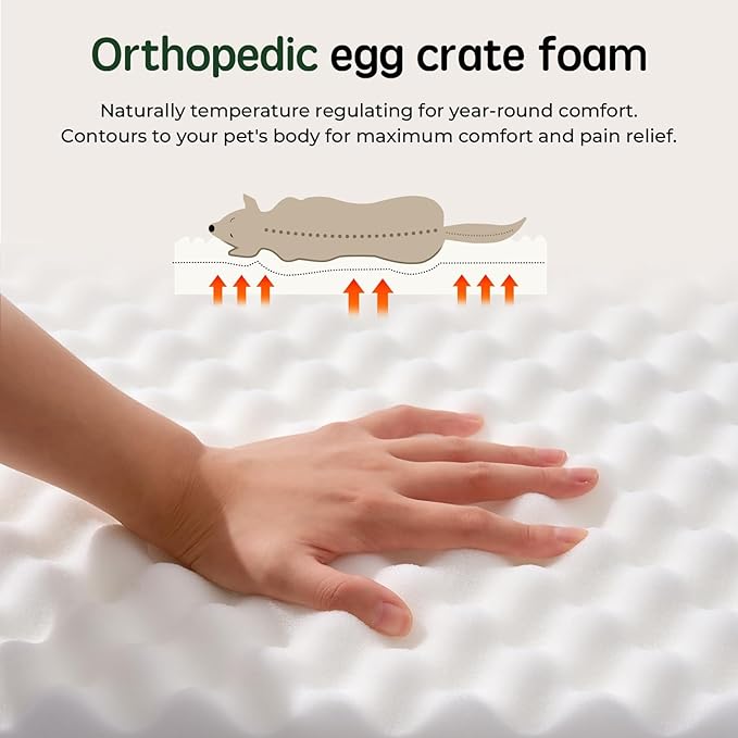 BALANCE XL Dog Bed, Orthopedic Dog Bed with Egg Crate Foam, Waterproof Dog Bed with Removable and Washable Cover, Extra Large Dog Bed up to 90lbs