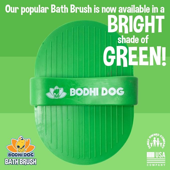 Bodhi Dog Shampoo Brush - Pet Grooming & Bath Supplies for Cats and Dog - Bath Brush for Long & Short Hair - Premium Scrubber for Shower, Bathing & Massage (One Pack, Green)