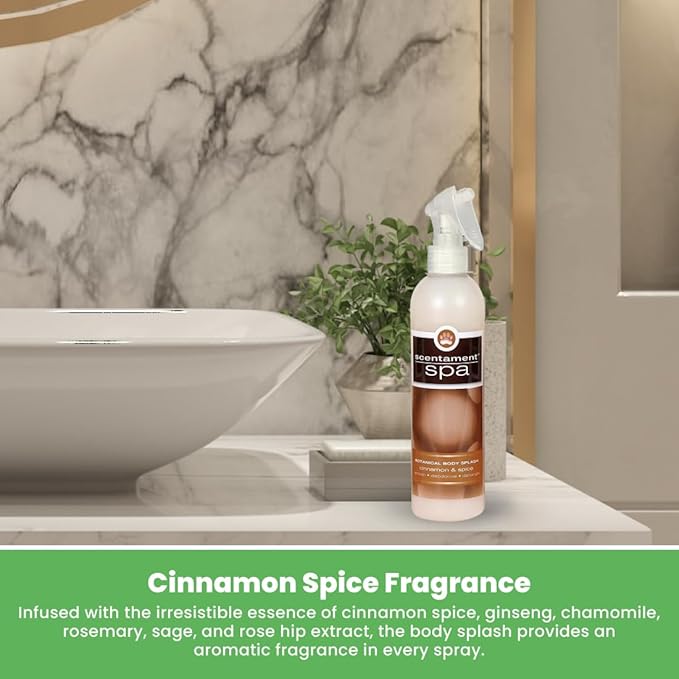 Best Shot Scentament Spa Botanical Body Splash, Body Spray Conditioner for Pets, Cat and Dog Cologne Spray, Alcohol-Free, Ready To Use, Cinnamon Spice, 8 Oz.