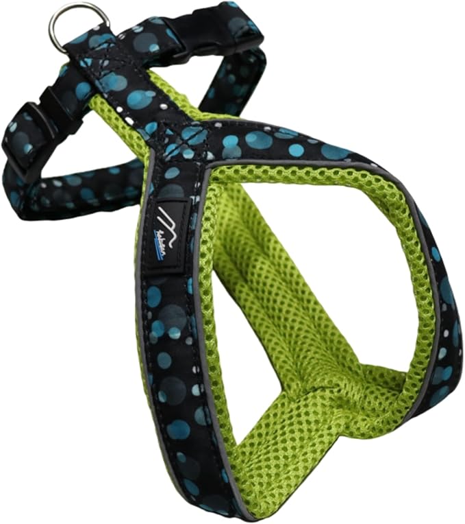 [白山:Hakusan] Y Type Mech Dog Harness Dot Made by Japanese,Comfortable, Light, Easy Put on-Off, 35- Small & Medium God, Lime