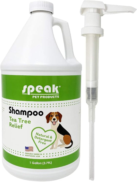 Natural Dog Shampoo with Pump, Tea Tree Relief, 1 Gallon
