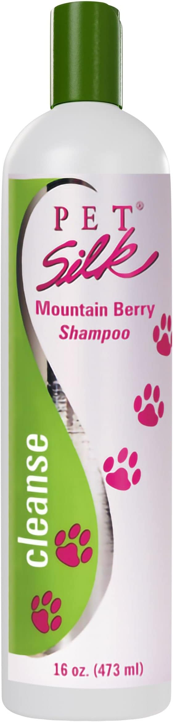 Pet Silk Shampoo - Long Lasting Fresh Scent - Clean and Condition Pet's Fur - Gentle Odor Remover for Puppies, Dogs and Cats (Mountain Berry - 16 oz)