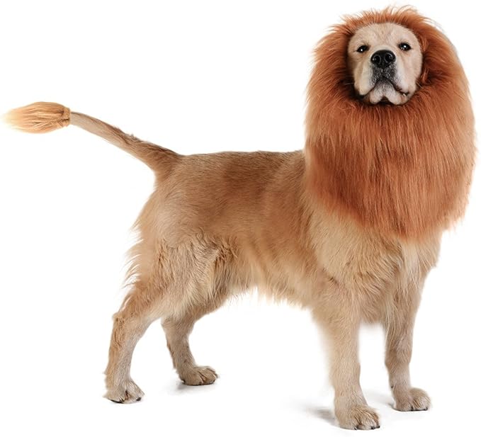 TOMSENN® Realistic & Funny Lion Mane for Dog Complementary Lion Mane for Dog Costumes for Medium to Large Sized Dogs Costumes for Animals