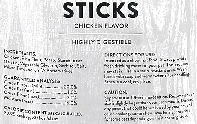 Dog Chews Bundles for Small and Medium Dogs, Rawhide Free Alternative 5 inch Retriever Sticks Bundle with 1 Dog Waste Roll, Dental Treats for Moderate Chewers (Chicken, 10 Count)