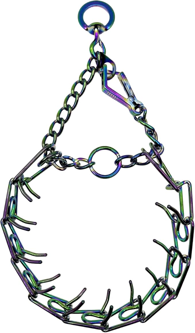 No Pull Dog Collar Adjustable Quick Release Dog Training Collar with Quick Release Buckle for Small Medium Large Dogs (Rainbow Color, L)