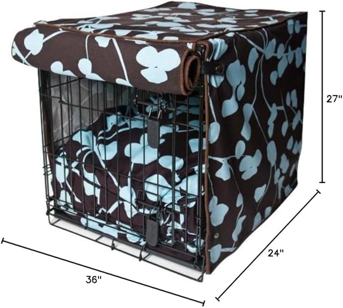 Molly Mutt Your Hand in Mine Dog Crate Cover, 100% Cotton Canvas Cover with 2 Roll-Up Panels, Ideal for Dog or Cat Crate, Durable, Washable, and Free of Harmful Chemicals, 36" x 24" x 27"