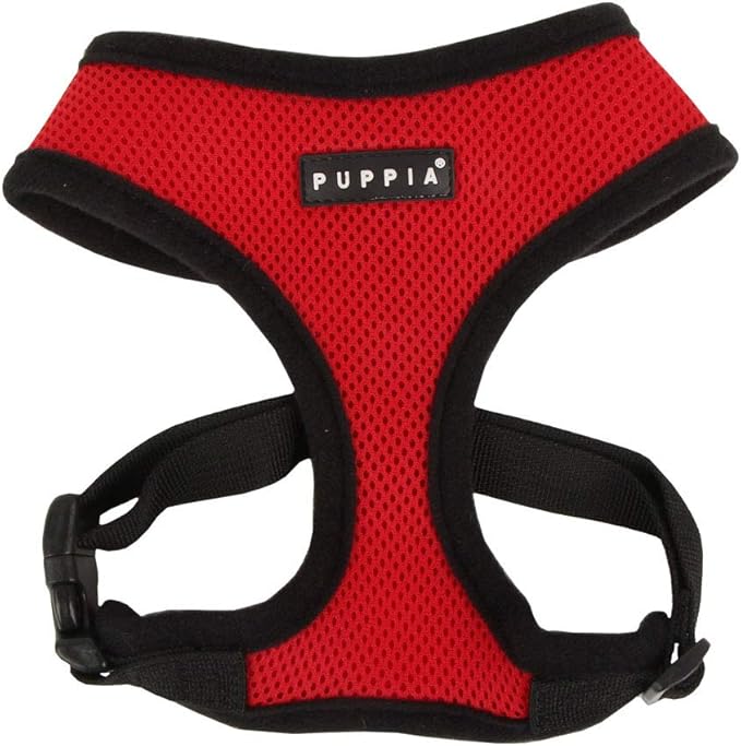 Authentic Puppia Soft Dog Harness, Red - Medium