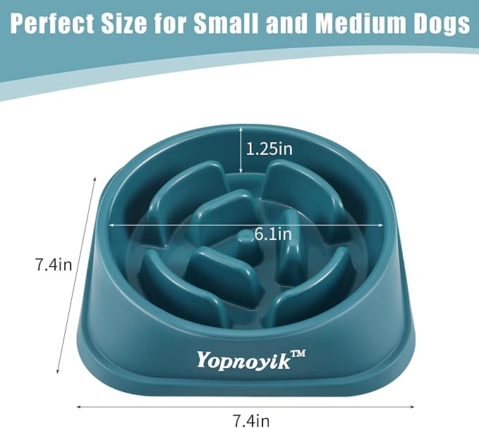 Slow Feeder Dog Bowls for Healthy Eating, Non-Slip and Anti-Choking Design, Reduces Bloating & Overeating for Small & Medium Dogs and Cats, Easy to Clean