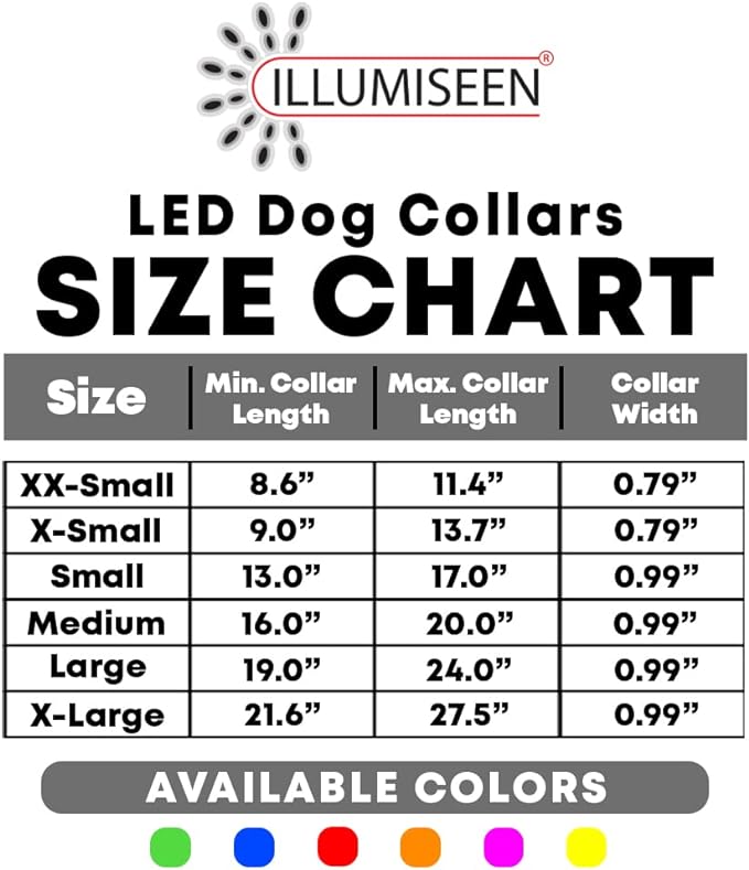 ILLUMISEEN LED Dog Collar USB Rechargeable - Bright & High Visibility Lighted Glow Collar for Pet Night Walking - Weatherproof, in 6 Colors & 6 Sizes (Yellow Small)